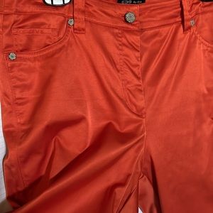 E39 By Eric Womens Geranium Orange Ankle Pants, Size 10